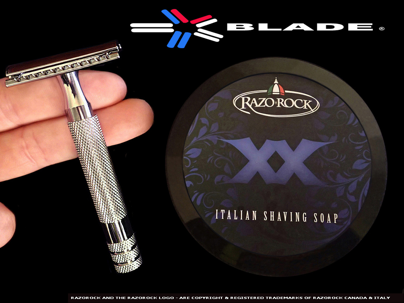 RAZOROCK XX SHAVING SOAP AND MISSION RAZOR - ( MACHINED 316L STAINLESS STEEL HANDLE ) AUSTRALIA