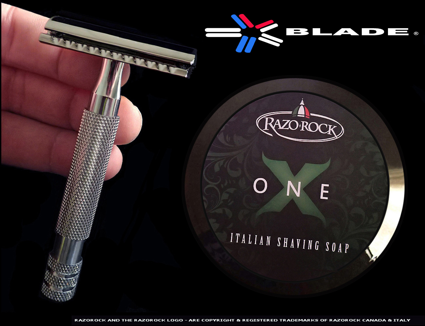 RAZOROCK X SHAVING SOAP WITH A STAINLESS STEEL DOUBLE EDGE SAFETY RAZOR AUSTRALIA - AND SHAVING CREAM SOAP