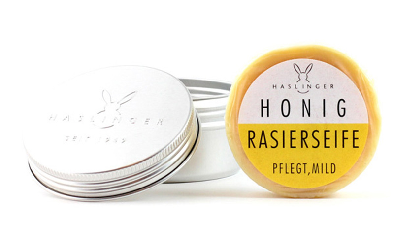 HASLINGER - HONIG ( HONEY ) - SHAVING SOAP / IN METAL CONTAINER - 63G AUSTRALIA