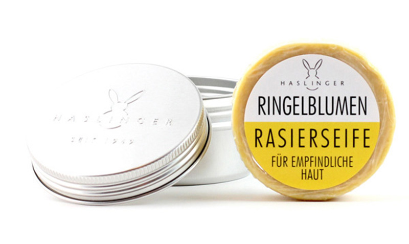 HASLINGER - RINGELBLUMEN ( CALENDULA ) - SHAVING SOAP / IN METAL CONTAINER - 63G AUSTRALIA