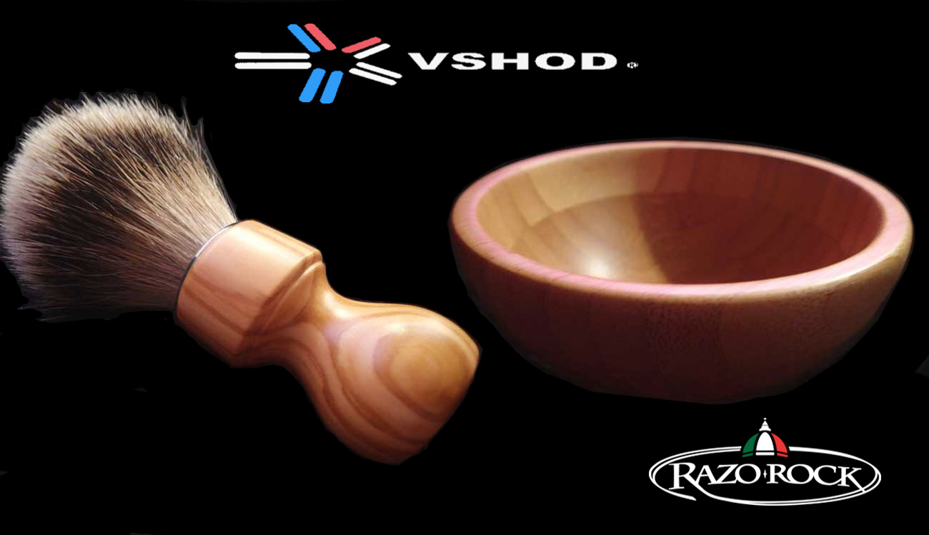 Silvertip Badger Shaving Brush Australia and Matching Cherry Wood Shaving Bowl