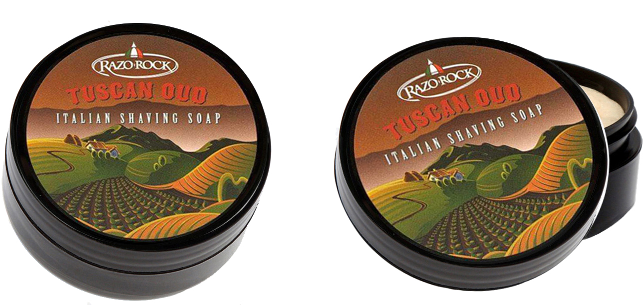 Real Italian Shaving Soap Australia - RazoROck TUSCAN OUD Handmade Artisan Shaving Cream Soap