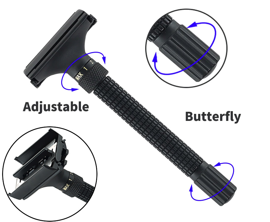 Adjustable Twist To Open Butterfly Safety Razor Australia