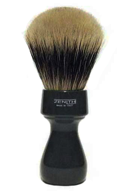 BLACK ZENITH MANCHURIAN BADGER SHAVING BRUSH - WITH BLACK BARBER RESIN HANDLE - 27mm - AUSTRALIA