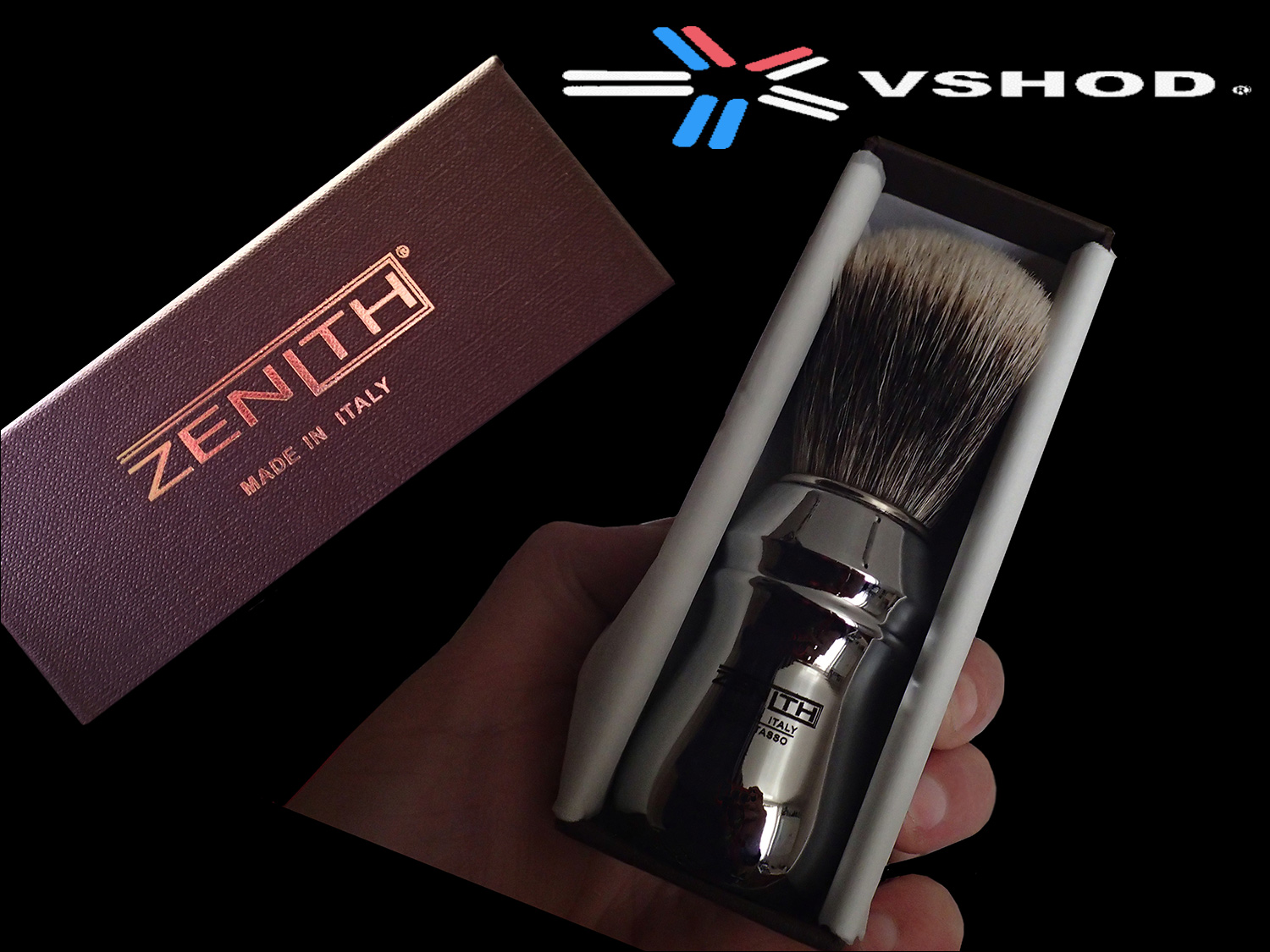 Zenith MC Silvertip Badger Shaving Brush - All Metal Chrome Extra Silvertip Badger Hair Brush - Australia