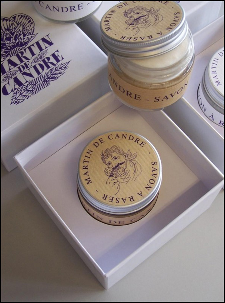 FRENCH BARBER SHAVING SOAP AUSTRALIA - MARTIN DE CANDRE ORIGINAL " Lavender Rosemary & Mint " ( TRAVEL SIZE ) - NATURAL HANDMADE FRENCH SHAVING SOAP - 50G