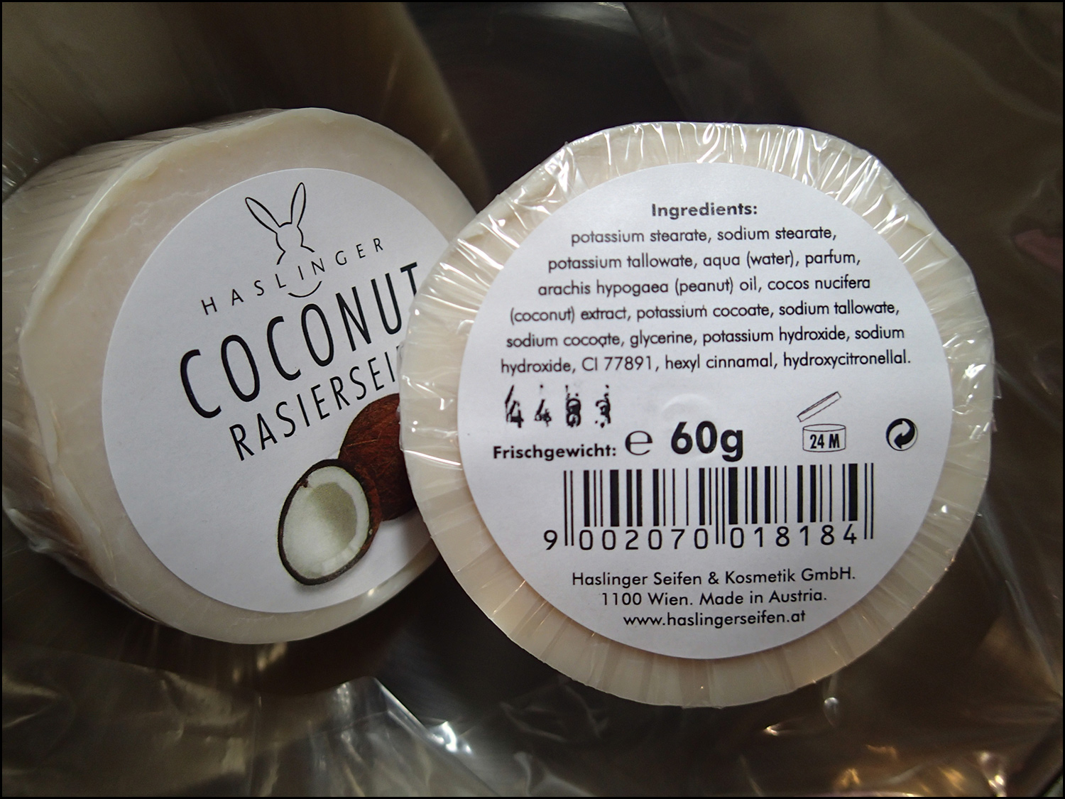 Haslinger Coconut Shaving Soap Ingredients