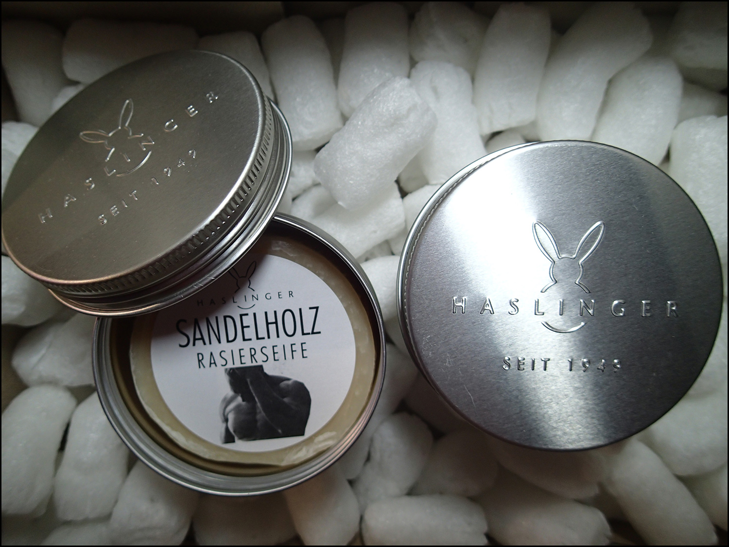 Haslinger Shaving Soap SPA Sandelholz Ingredients - in Metal Tin by Haslinger