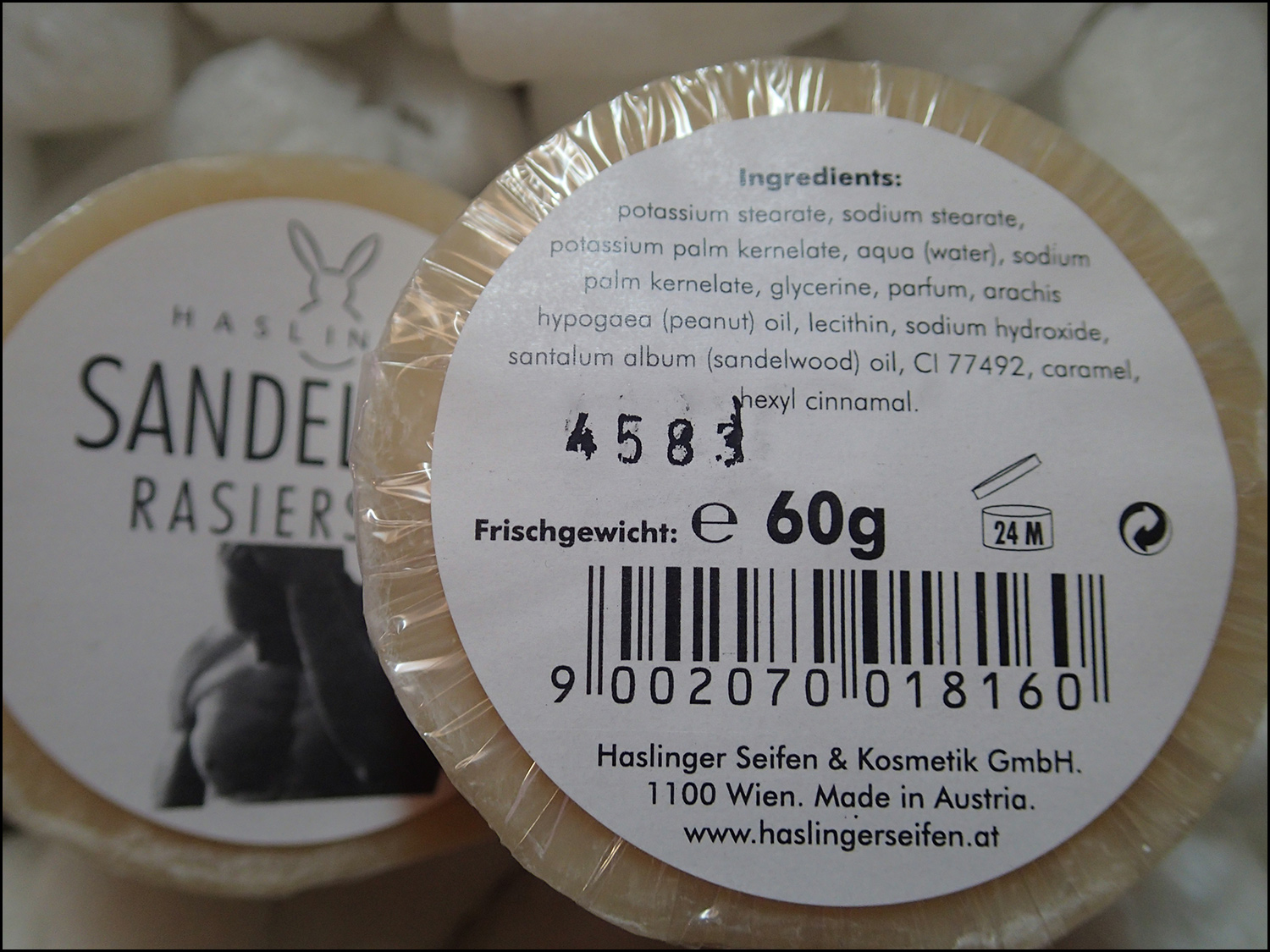 Haslinger SPA Sandelholz Shaving Soap Ingredients