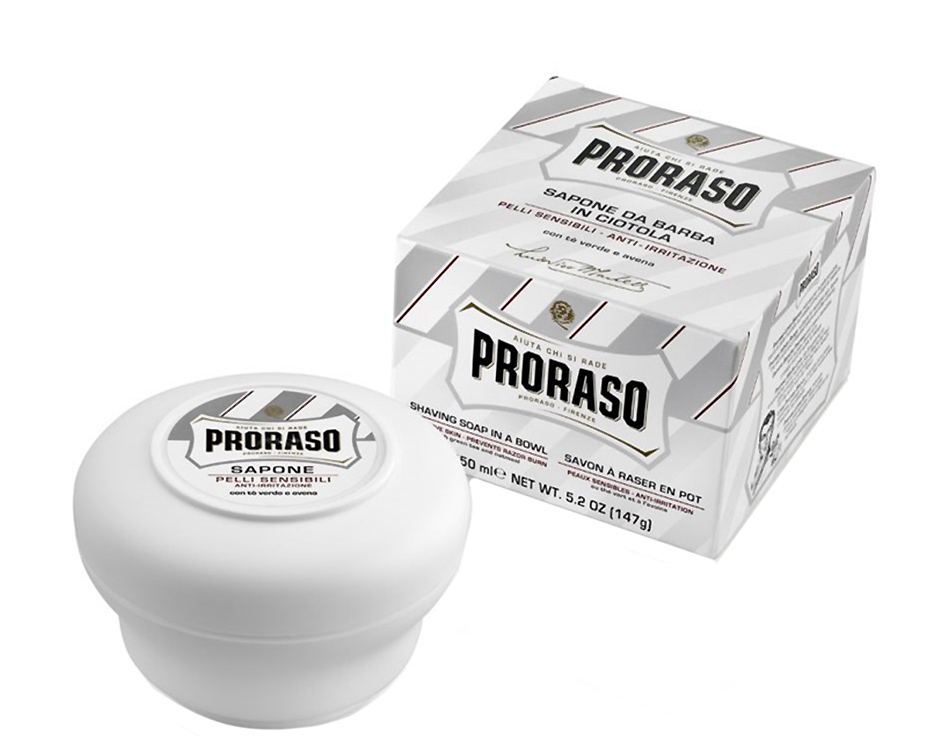 PRORASO ( White ) Shaving Soap For Sensitive Skin with Menthol Green Tea  and Oatmeal - Australia