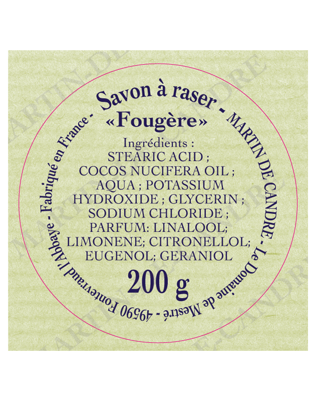 Martin De Candre Fougere Ingredients