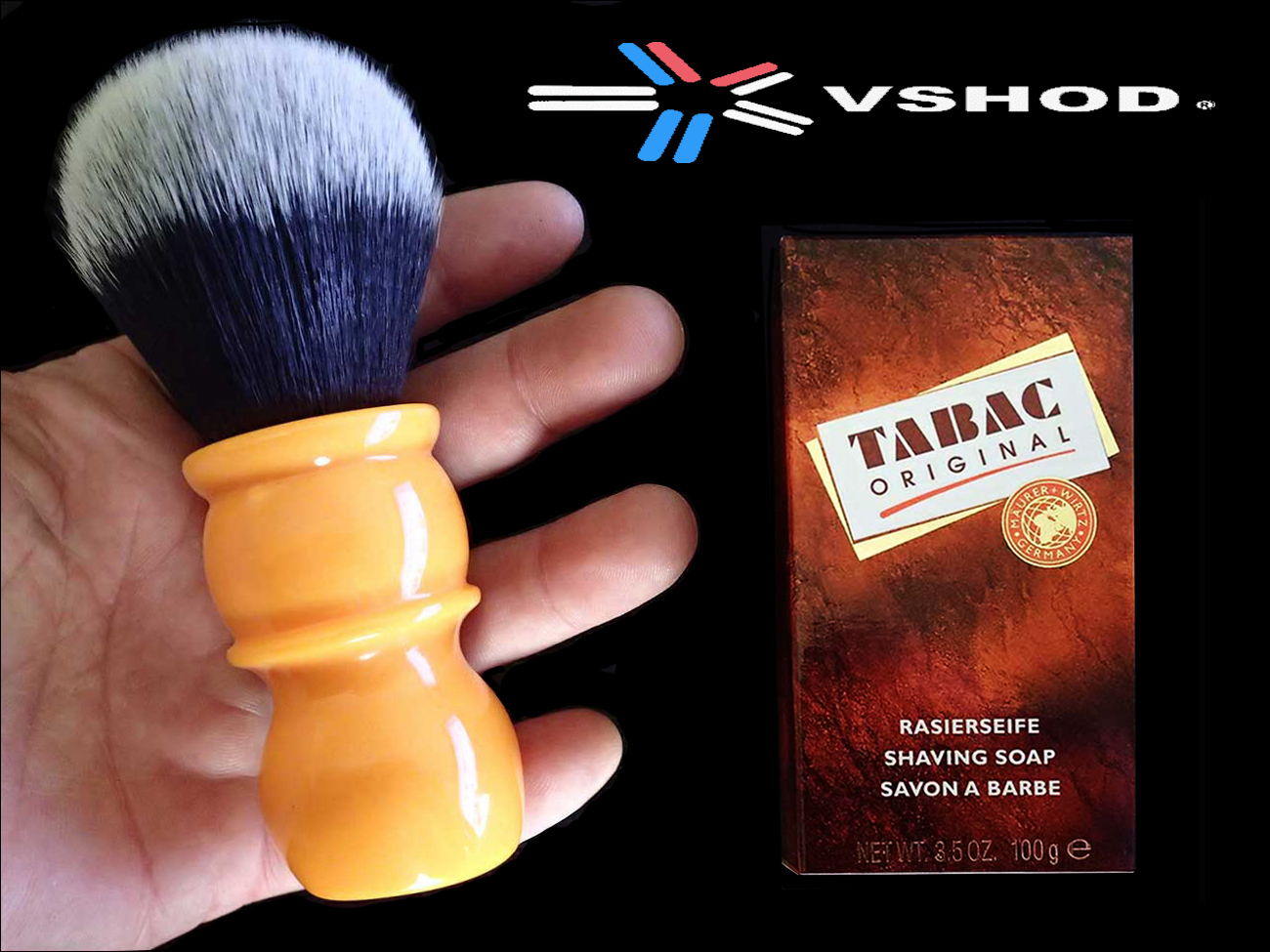 Yellow Synthetic Shaving Brush with Black Synthetic Fibres - Australia