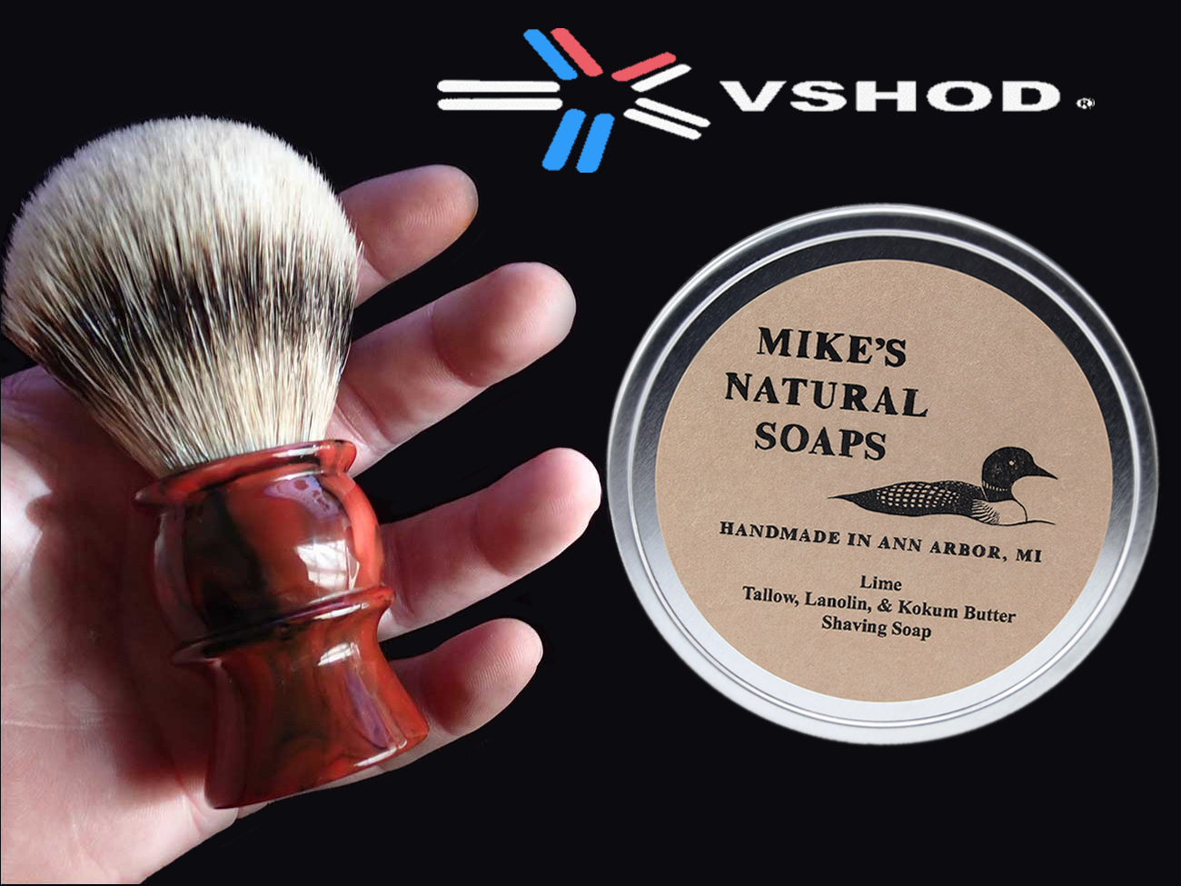 Silvertip Badger Shave Brush - Australia with Mikes Natural Shaving Soap